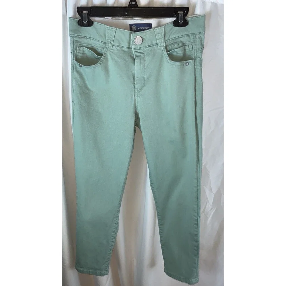 Democracy Ab Solution Women’s Petite Ankle Skimmer Jean Chino Pants Size 8P Mint